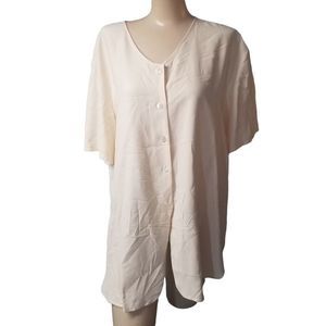 Silk top shirt medium m womens long blouse
